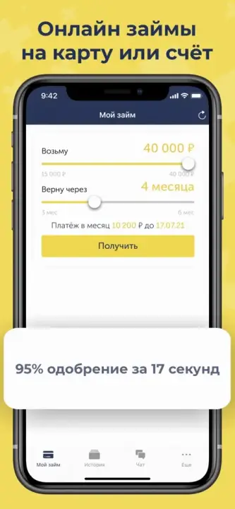 Оформление займа в приложении Payps