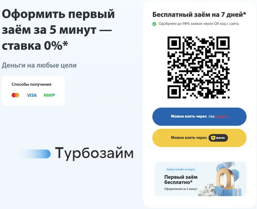 МКК Турбозайм одобряет займ без поручителей