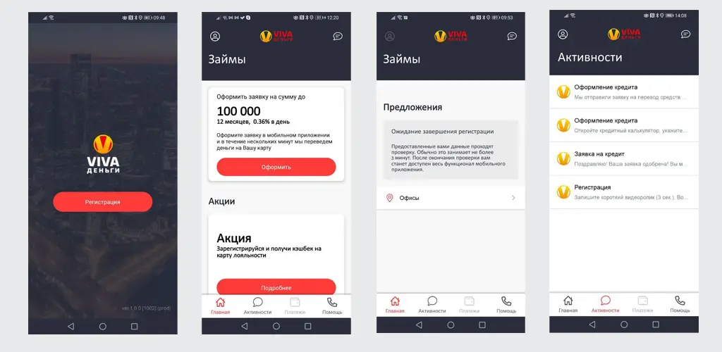 Мобильное приложение на андроид от Вива Деньги