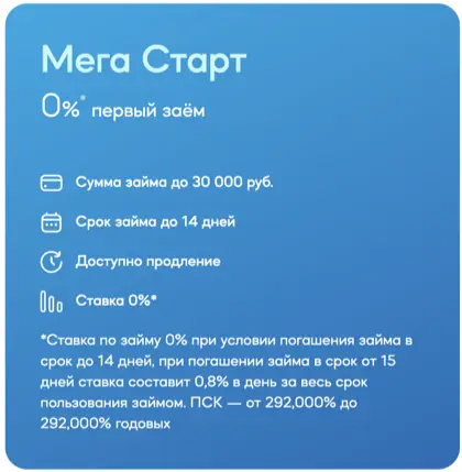 Тариф 1 на займ в Джой мани